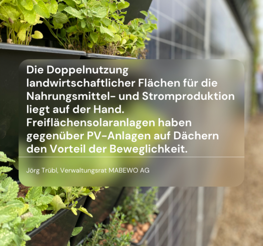 MABEWO AG - Doppelnutzung landwirtschaftlicher Flächen